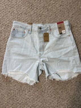 Levi's Light Blue 501 Cutoff Denim Shorts
